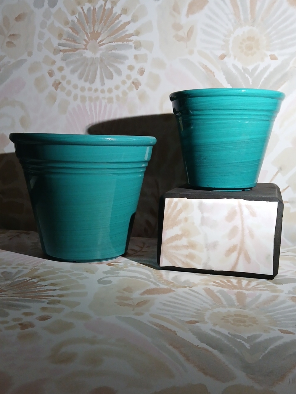 Turquoise Ceramic Like Planter - Home Accents